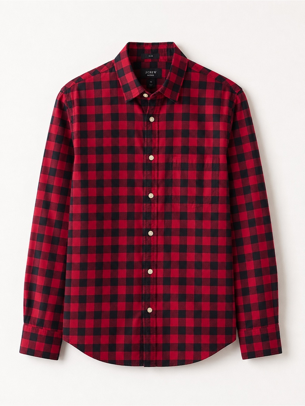 J. Crew Red and Black Buffalo Check Button-Down Shirt